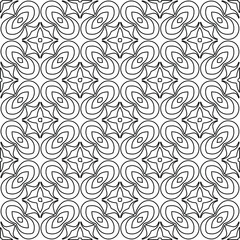 Stylish texture with figures from lines.
Abstract geometric black and white pattern for web page, textures, card, poster, fabric, textile. Monochrome graphic repeating design. 