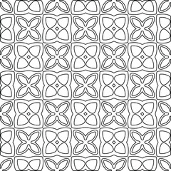 Stylish texture with figures from lines.
Abstract geometric black and white pattern for web page, textures, card, poster, fabric, textile. Monochrome graphic repeating design. 