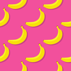Fototapeta na wymiar Bananas seamless pattern. Summer background. Vector illustration
