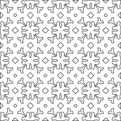 Stylish texture with figures from lines.
Abstract geometric black and white pattern for web page, textures, card, poster, fabric, textile. Monochrome graphic repeating design. 