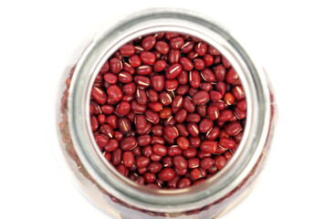red beans in the glass jars