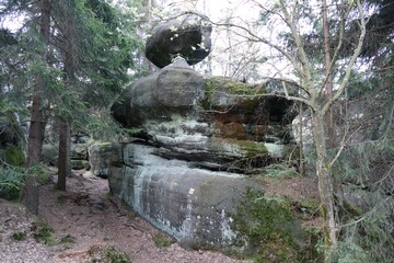 rock formations of sandstone in broumov northern bohemia
