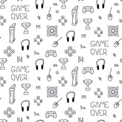 Video theme seamless doodle texture