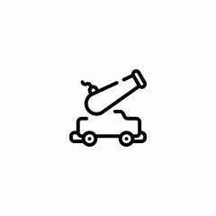 Cannon, Ship, Weapon Outline Icon, Logo, and illustration