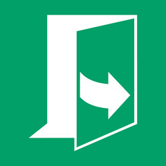 ISO 7010 E057 Door opens by pulling on the left-hand side