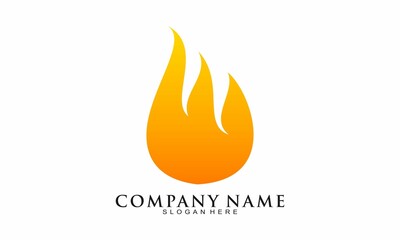 Hot flame illustration vector logo