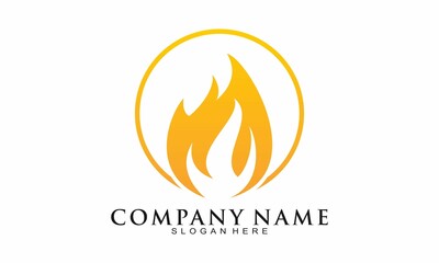 Elegant fire symbol vector logo