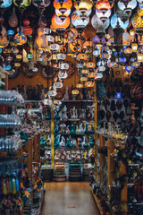 Fototapeta premium A bunch of turkish lamps at one of many Kemer gift shops. Antalya, Turkey.