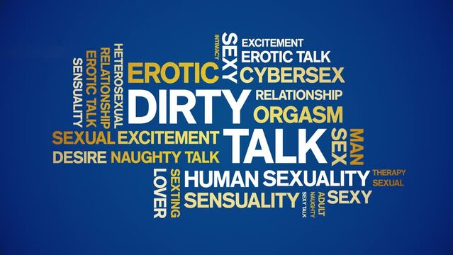 Dirty Talk animated tag word cloud;text design animation kinetic typography seamless loop.