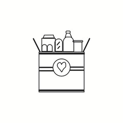 Food donation icon line style isolated