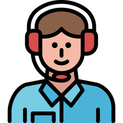 call center filled outline icon