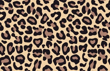 
Leopard skin vector print seamless texture, stylish fashion design.