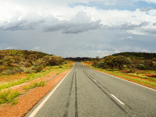 long Australian road in the middle of nowhere - Australia - streets