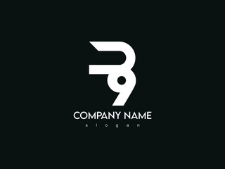 B9 letter wordmark logo design file eps 10