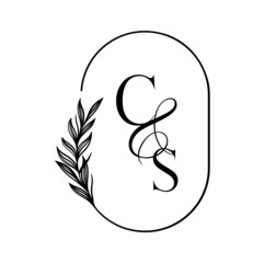 sc, cs, Elegant Wedding Monogram, Wedding Logo Design, Save The Date Logo