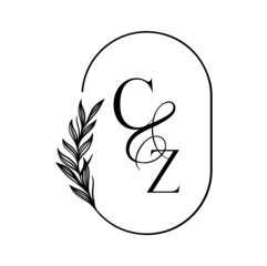 zc, cz, Elegant Wedding Monogram, Wedding Logo Design, Save The Date Logo