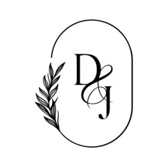jd, dj, Elegant Wedding Monogram, Wedding Logo Design, Save The Date Logo