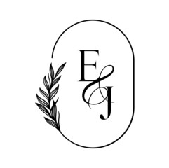 je, ej, Elegant Wedding Monogram, Wedding Logo Design, Save The Date Logo