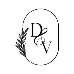 vd, dv, Elegant Wedding Monogram, Wedding Logo Design, Save The Date Logo