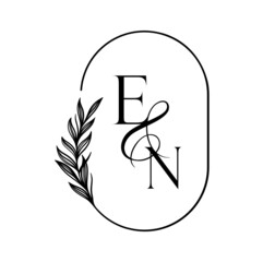 ne, ev, Elegant Wedding Monogram, Wedding Logo Design, Save The Date Logo