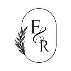 re, er, Elegant Wedding Monogram, Wedding Logo Design, Save The Date Logo