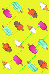 colorful Ice creams vector background