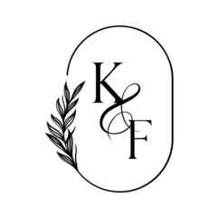 fk, kf, Elegant Wedding Monogram, Wedding Logo Design, Save The Date Logo