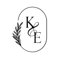 ek, ke, Elegant Wedding Monogram, Wedding Logo Design, Save The Date Logo
