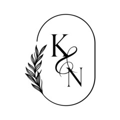 nk, kv, Elegant Wedding Monogram, Wedding Logo Design, Save The Date Logo