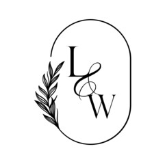 wl, lw, Elegant Wedding Monogram, Wedding Logo Design, Save The Date Logo