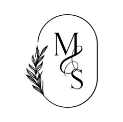 sm, ms, Elegant Wedding Monogram, Wedding Logo Design, Save The Date Logo