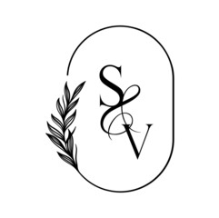 vs, sv, Elegant Wedding Monogram, Wedding Logo Design, Save The Date Logo