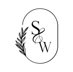 ws, sw, Elegant Wedding Monogram, Wedding Logo Design, Save The Date Logo