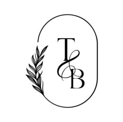 bt, tb, Elegant Wedding Monogram, Wedding Logo Design, Save The Date Logo