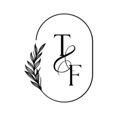 ft, tf, Elegant Wedding Monogram, Wedding Logo Design, Save The Date Logo