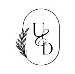 du, ud, Elegant Wedding Monogram, Wedding Logo Design, Save The Date Logo