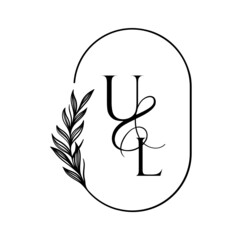lu, ul, Elegant Wedding Monogram, Wedding Logo Design, Save The Date Logo