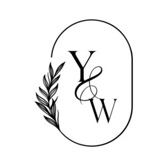 wy, yw, Elegant Wedding Monogram, Wedding Logo Design, Save The Date Logo
