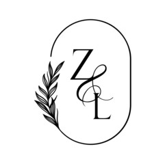 lz, zl, Elegant Wedding Monogram, Wedding Logo Design, Save The Date Logo
