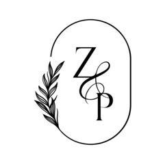 pz, zp, Elegant Wedding Monogram, Wedding Logo Design, Save The Date Logo