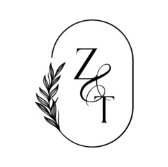 tz, zt, Elegant Wedding Monogram, Wedding Logo Design, Save The Date Logo