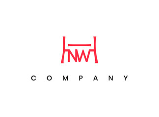 nw furniture logo, furniture logo design, wn furniture logo, Letter nw Cabinet Logo Design Vector.