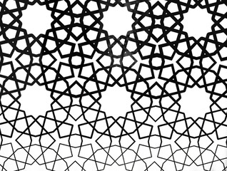 black and white turkish mosaic geometric pattern