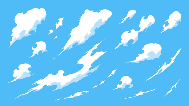 かっこいい雲のイラスト素材セット_エフェクト風