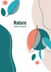 Abstract trendy universal artistic pattern. Creative leaves. Suitable for natural product cover, invitation, banner, poster, brochure, postcard, flyer and more. Vector