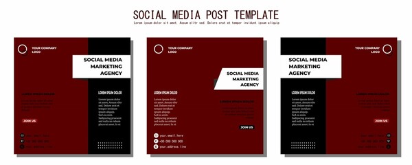 Black Red Vector Social Media Post Template, vector art illustration and text, Simple and Elegant Design Full Color