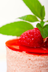 fresh raspberry cake mousse dessert