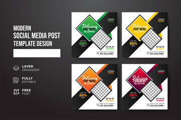 Modern and creative Food and restaurant social media post template