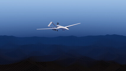 UAV Drone 'unmanned aerial vehicle' Turkey's UAV 3D illustration