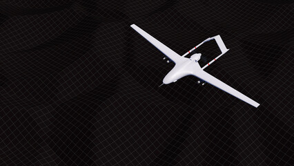 Naklejka na ściany i meble UAV Drone 'unmanned aerial vehicle' Turkey's UAV 3D illustration